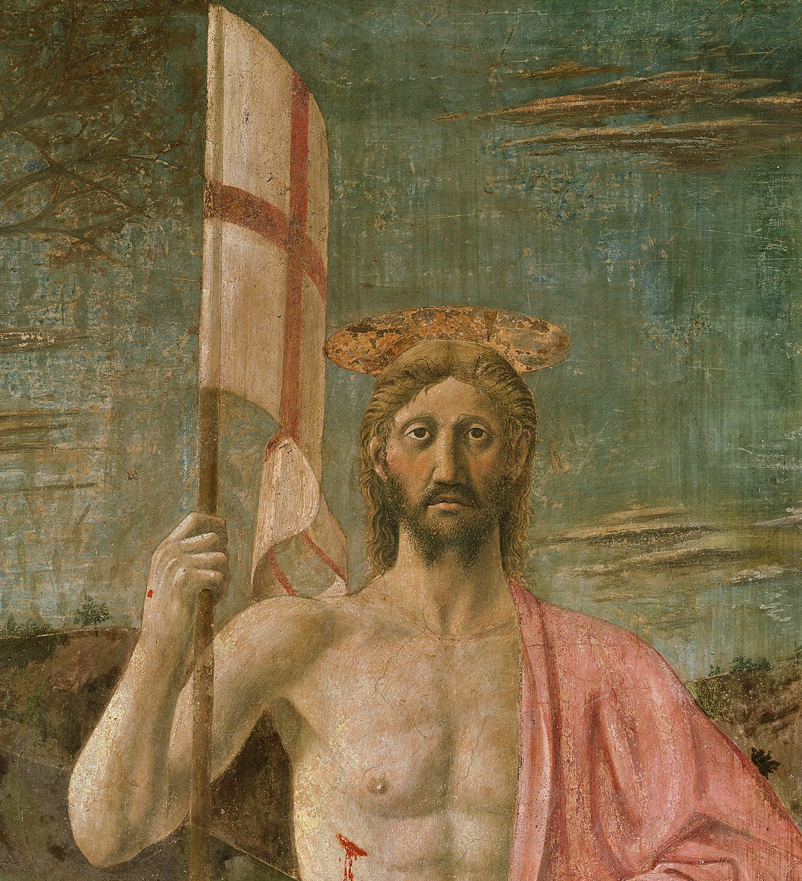 Opstandelsen, detalje af Kristus, ca. 1463 af Piero della Francesca