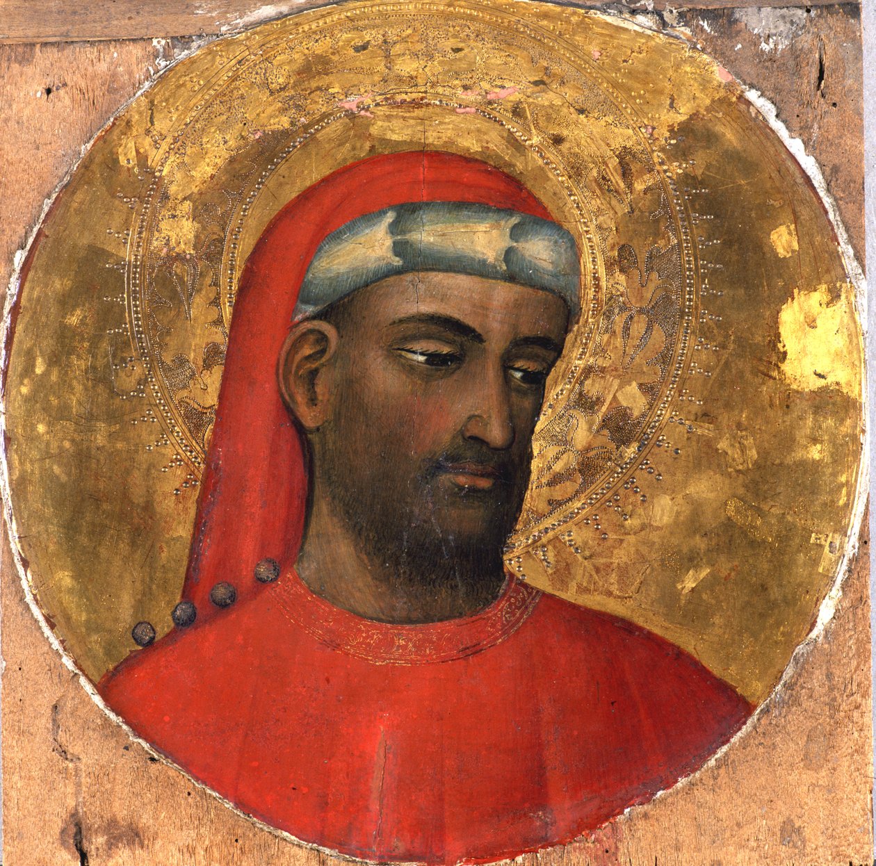 Tondo med et portræt af St. Cosmos, før 1420 (tempera på poppeltræ) af Piero di Alvaro