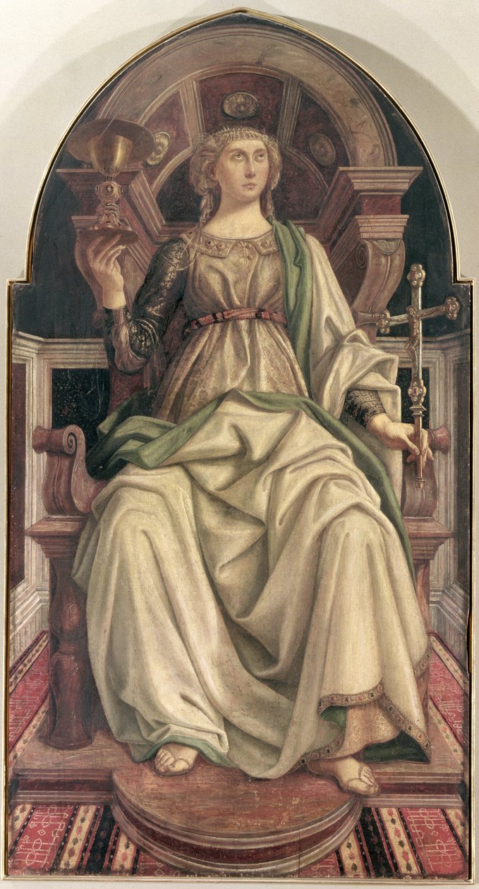 Faith, fra en række paneler, der viser dyderne designet til rådskammeret i Købmandslauget, 1469 (tempera på panel) af Piero del Pollaiolo