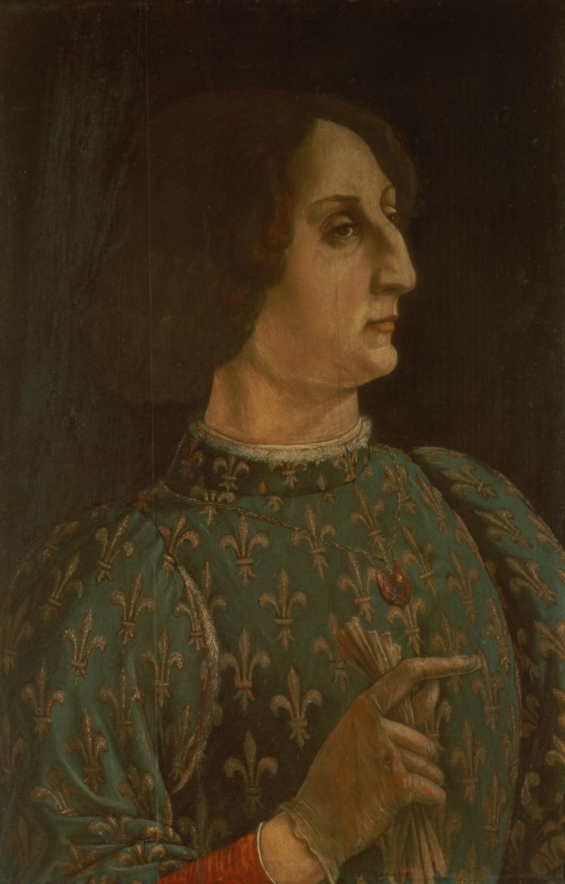 Portræt af Galeazzo Mario Sforza (1444-76) ca. 1471 (tempera på panel) (se også 168788) af Piero del Pollaiolo