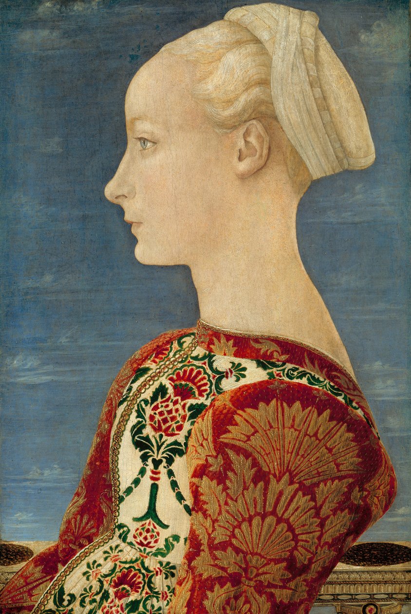 Profilportræt af en ung dame, ca. 1465 (olie på panel) af Piero del Pollaiuolo
