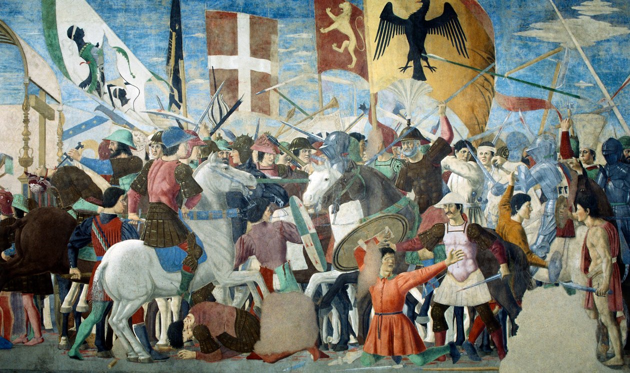 Detalje fra The Legend of the True Cross, der viser slaget ved Heraclius I af Byzans mod Chosroes II, af Piero della Francesca af Piero della Francesca