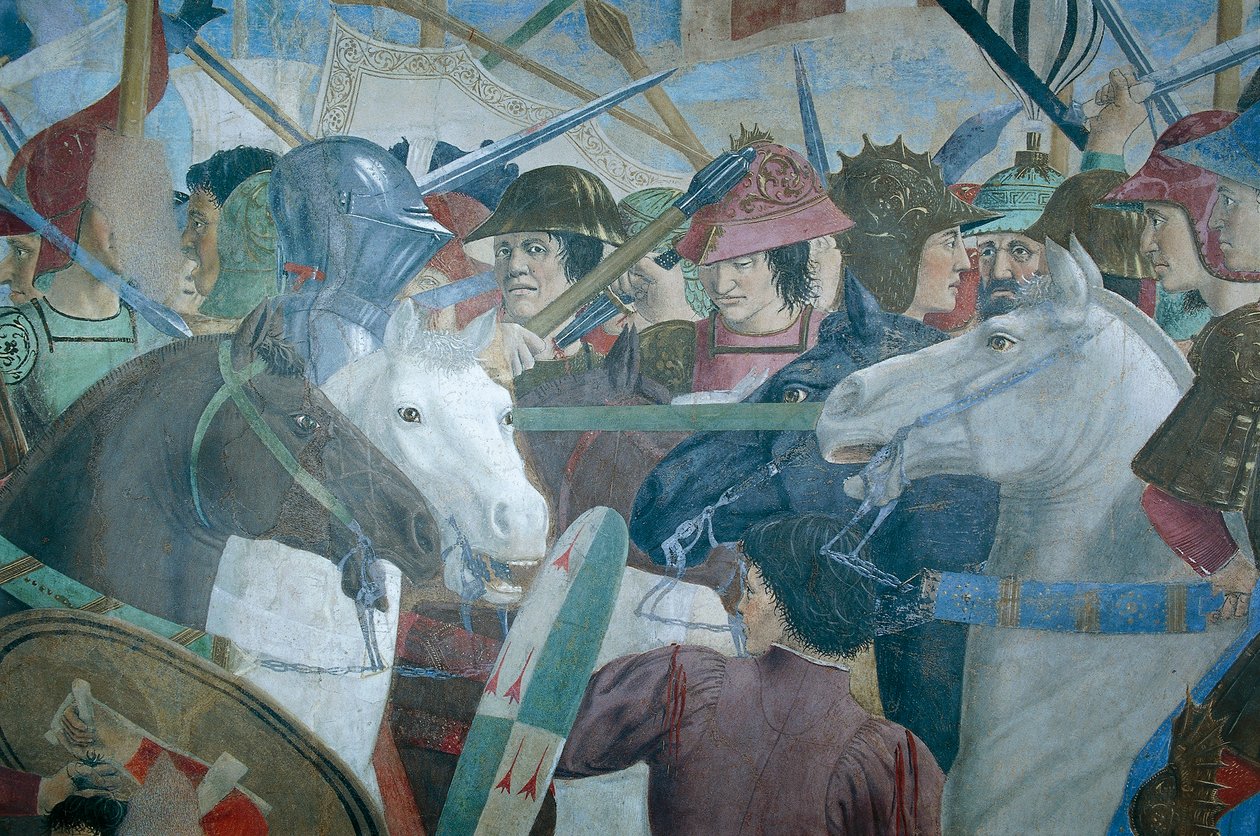Detalje fra The Legend of the True Cross, der viser slaget ved Heraclius I af Byzans mod Chosroes II, af Piero della Francesca af Piero della Francesca