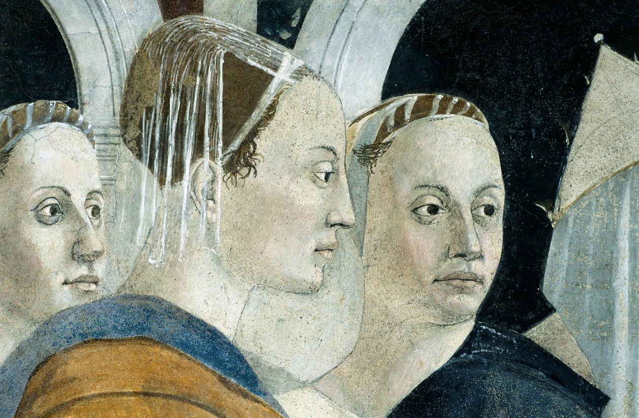 Detalje fra The Legend of the True Cross, der viser opdagelse og verifikation af True Cross, af Piero della Francesca af Piero della Francesca