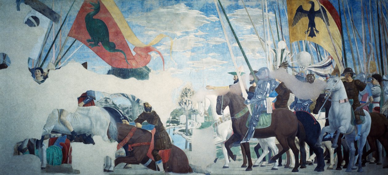 Detalje fra legenden om det sande kors, der viser Konstantins sejr, af Piero della Francesca af Piero della Francesca