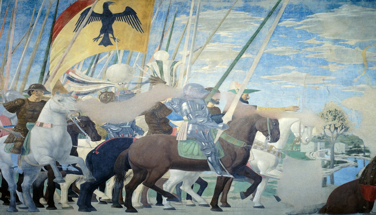 Detalje fra legenden om det sande kors, der viser Konstantins sejr, af Piero della Francesca af Piero della Francesca