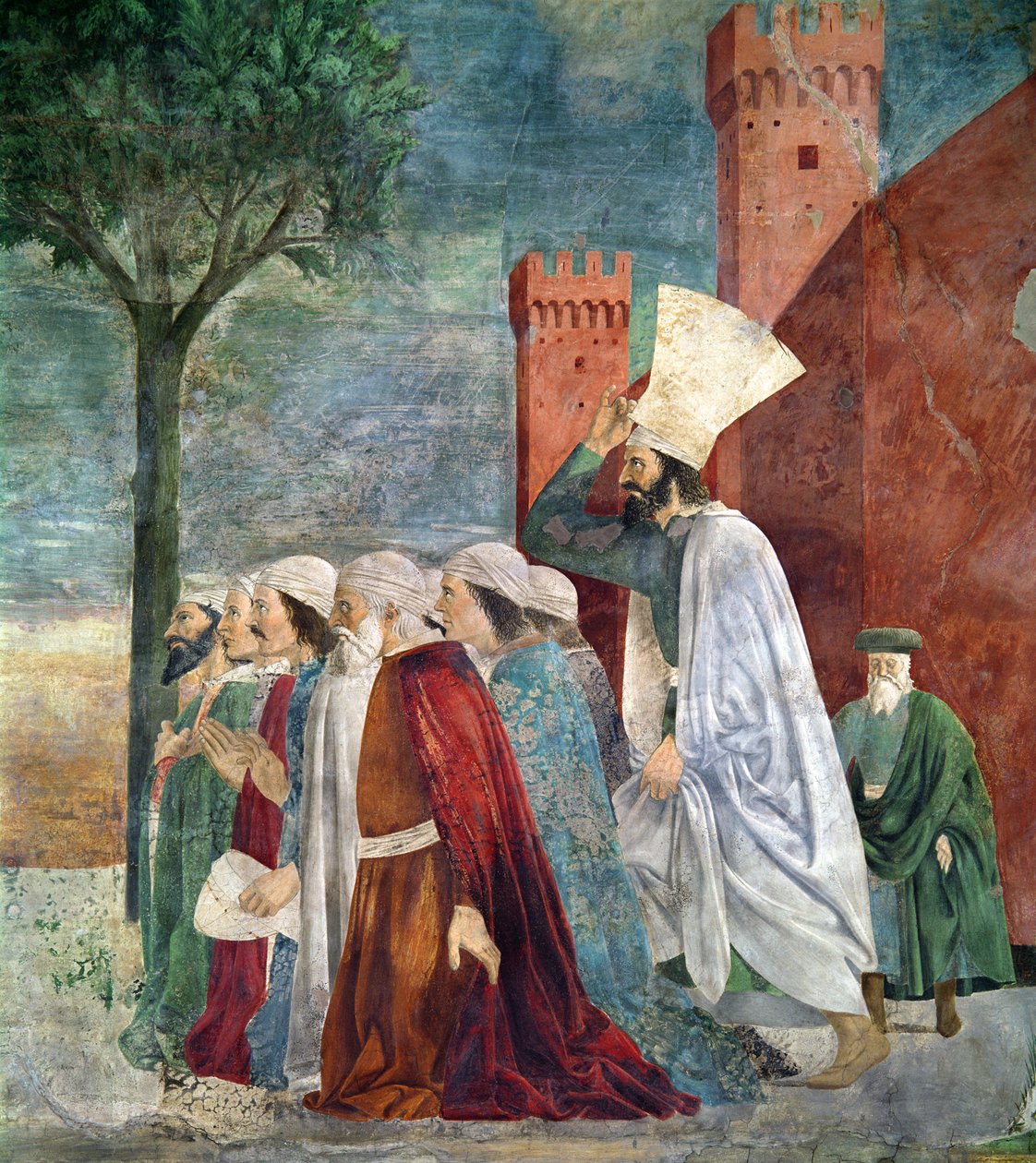Heraclius c.575-641 genopretter korset til Jerusalem, fra legenden om det sande kors cyklus, afsluttet 1464 freskomaleri fra 58287 af Piero della Francesca