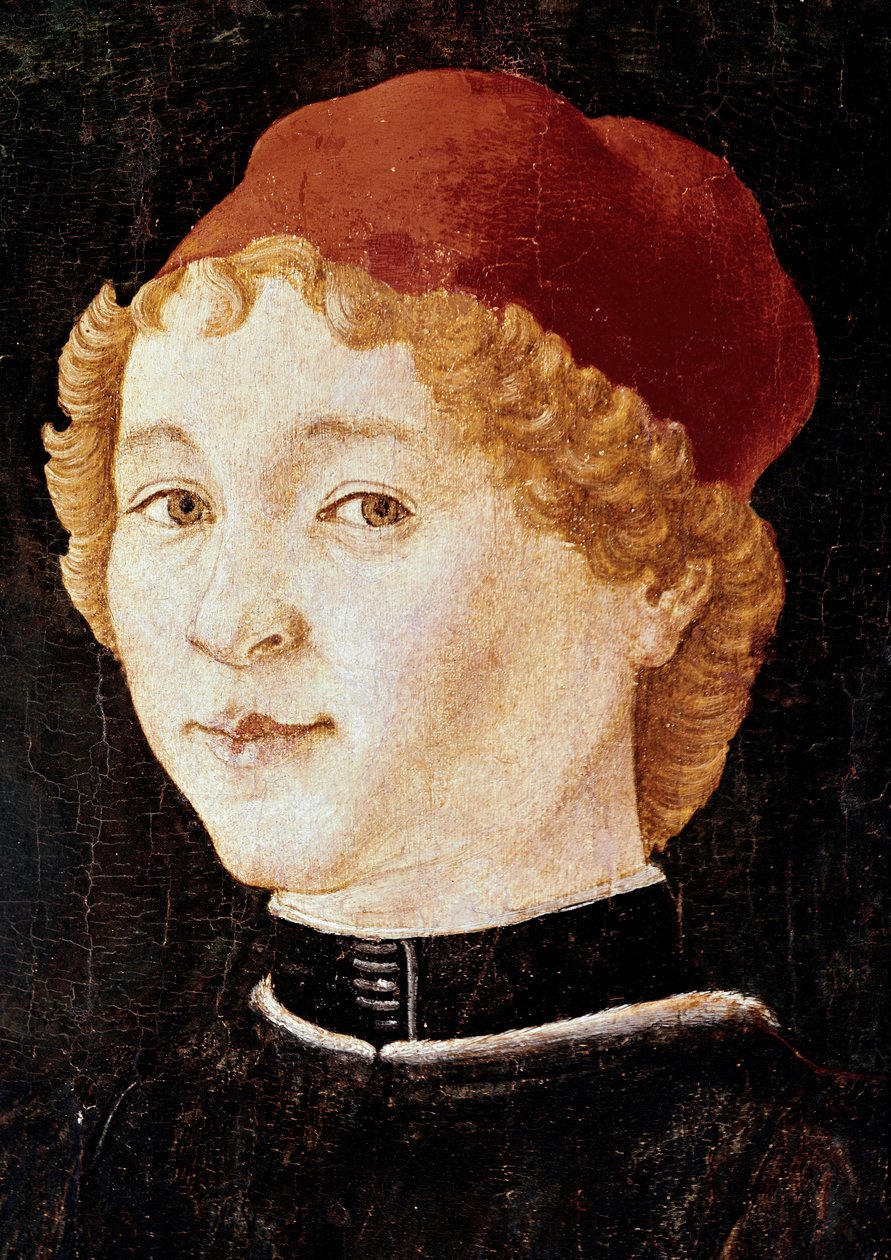 Portrait of a young man with a red hat Probably Piero della Francesca Dani af Piero della Francesca
