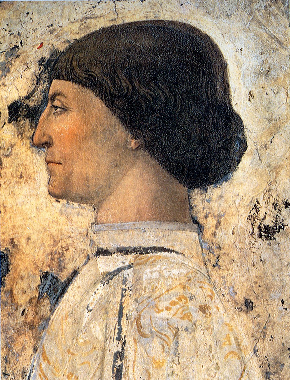 Sigismondo Pandolfo Malatesta Detalje af fresco i Tempio Malatestiano, Rimini, 1451 af Piero della Francesca
