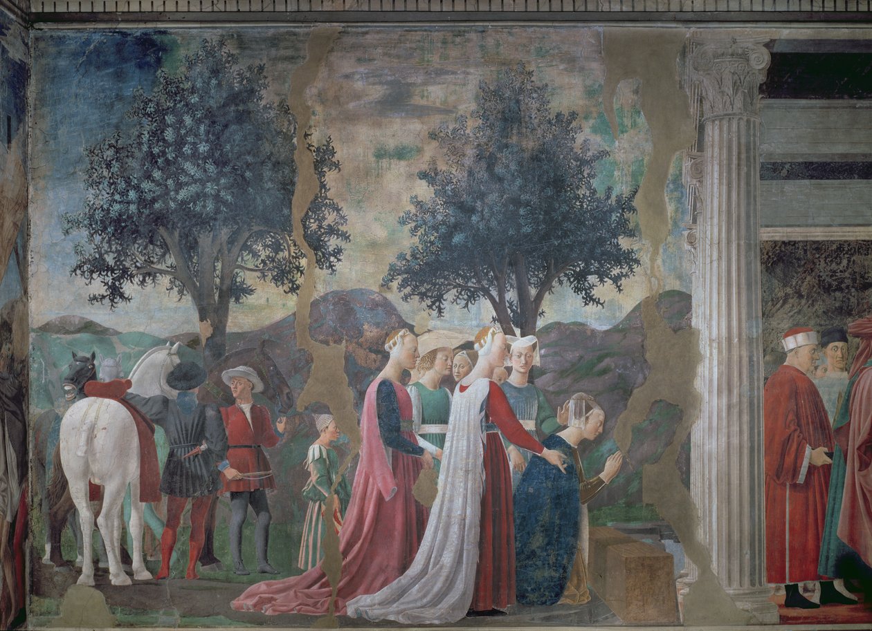 Discovery of the Wood of the True Cross, fra Legend of the True Cross-cyklus, afsluttet 1464 (detalje af 58294) af Piero della Francesca