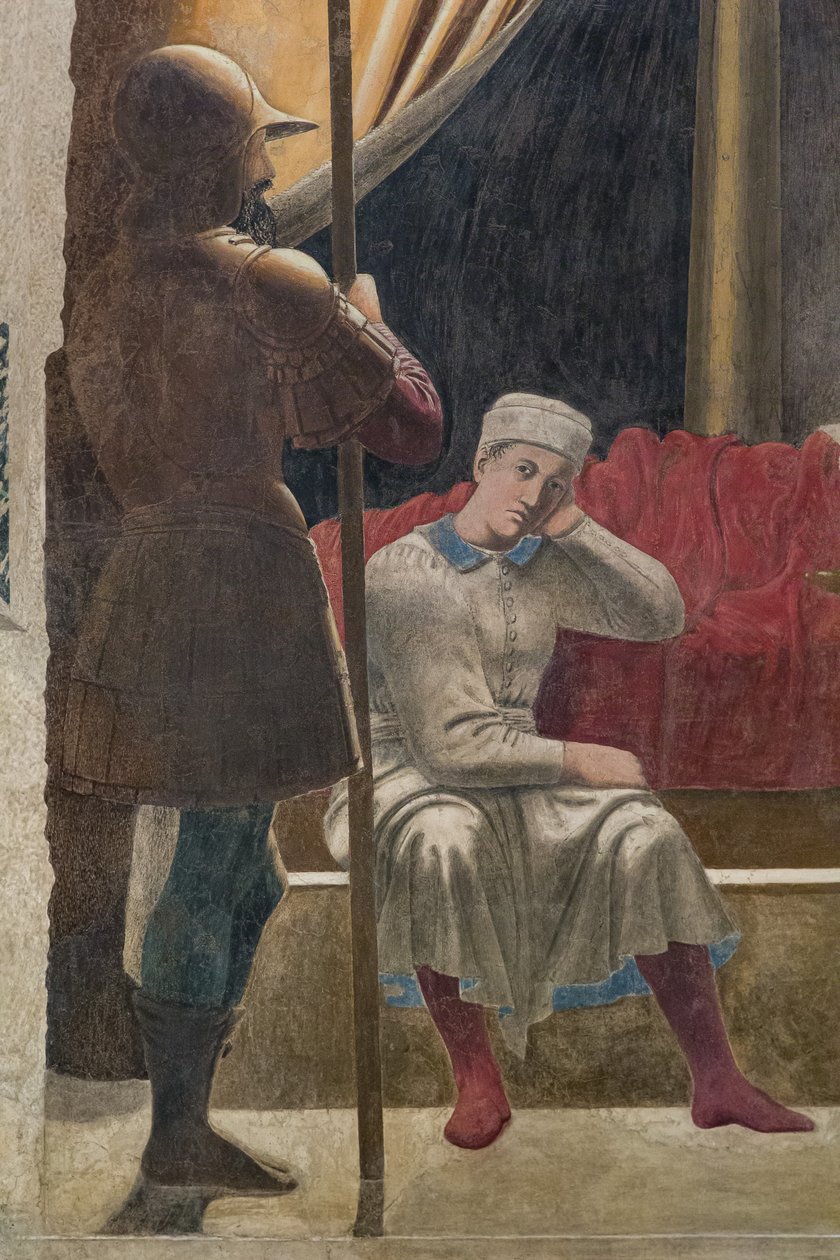 Konstantins drøm, detalje af Historierne om det sande kors (fresko) af Piero della Francesca