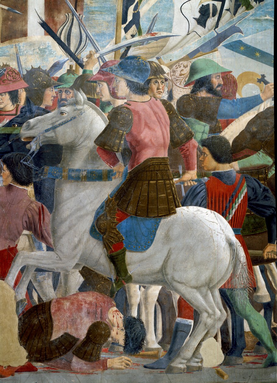 Legenden om det sande kors, slaget ved Heraclius og Chosroes, afsluttet 1464 (detaljer) af Piero della Francesca