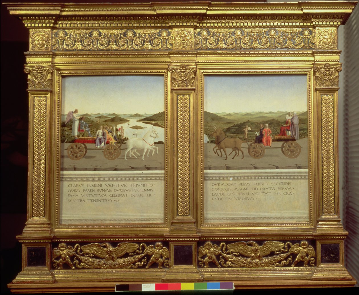 Hertug Federico da Montefeltros (1422-82) og Battista Sforzas triumfer, ca. 1465 (tempera på panel) af Piero della Francesca