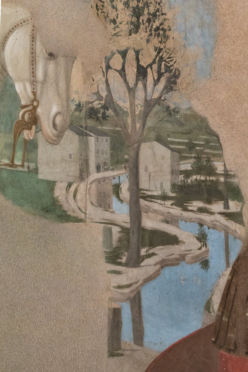 Konstantins sejr over Maxentius, detalje med landskab. af Piero della Francesca