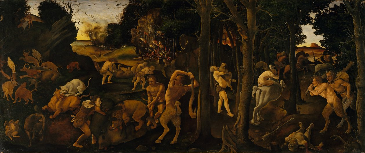 A Hunting Scene, ca. 1494-1500 (tempera og olie overført til Masonite) af Piero di Cosimo