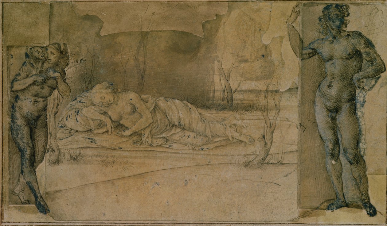 Ariadne Deserted (blyant) af Piero di Cosimo