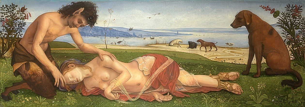 En satyr sørger over en nymfe. Omkring 1495 af Piero di Cosimo
