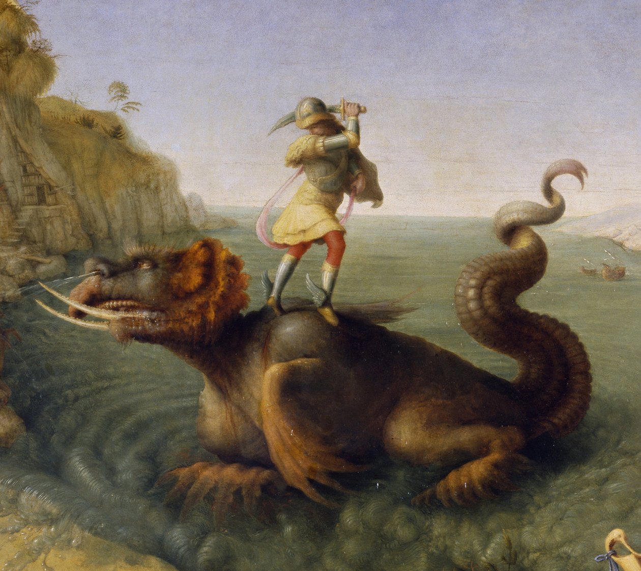 Perseus Rescuing Andromeda, ca. 1510-13 (olielærred) (detaljer) af Piero di Cosimo