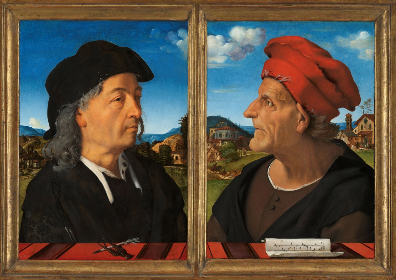Portrætter af Giuliano og Francesco Giamberti da Sangallo, 1482-1485. af Piero di Cosimo