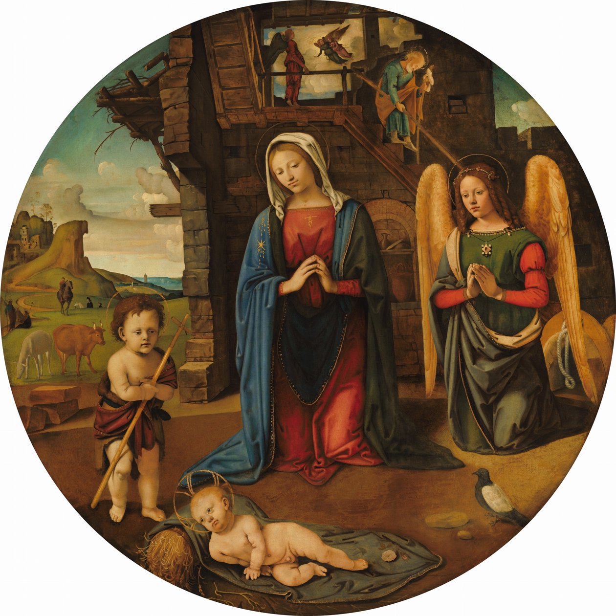 Fødselen med spædbarnet Saint John af Piero di Cosimo