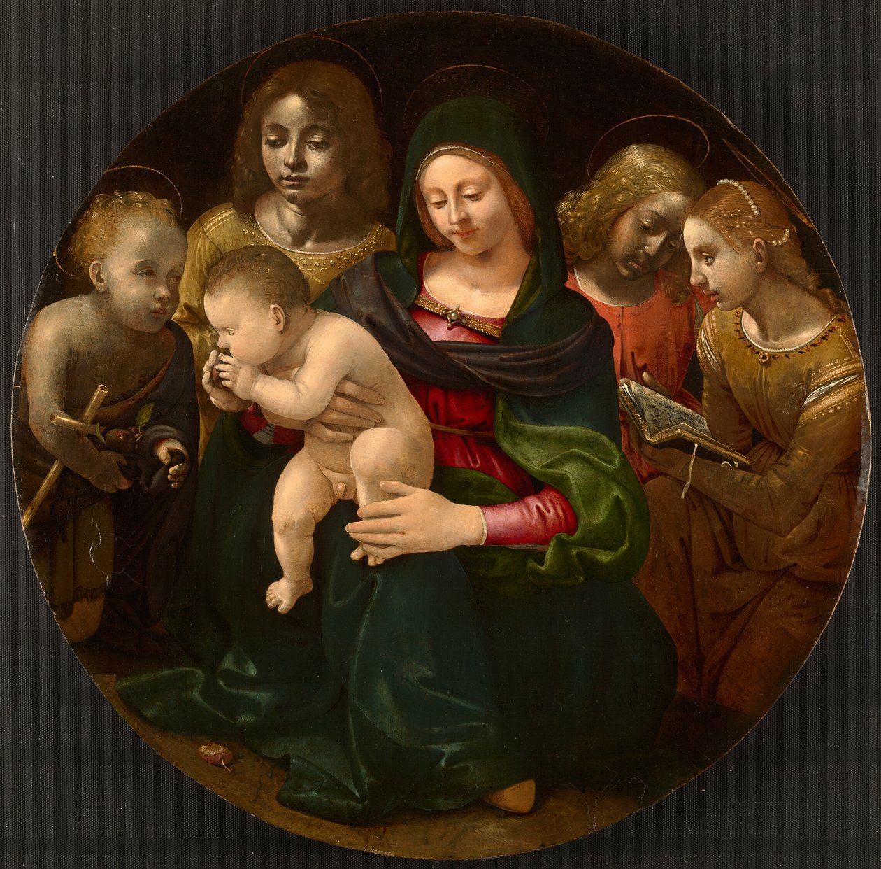 Jomfruen og barnet med den unge Johannes Døberen, den hellige Cecilia og engle af Piero di Cosimo
