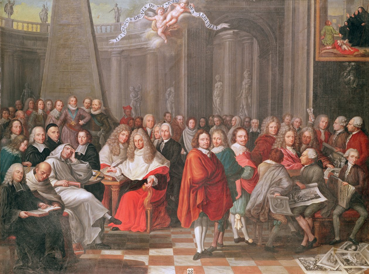Gruppe af fornemme herrer født i eller omkring Abbeville af Pierre Adrien Choquet