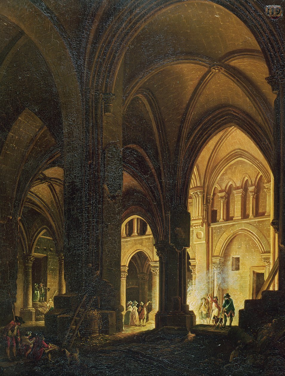 Interiør af Eglise des Saints-Innocents, Paris, efter 1789 af Pierre Antoine Demachy