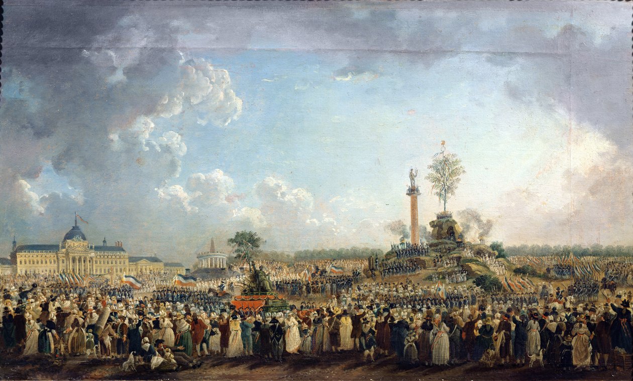 Festivalen for det Højeste Væsen på Champ de Mars, 8. juni 1794 (20 Prairial Year II) af Pierre Antoine Demachy