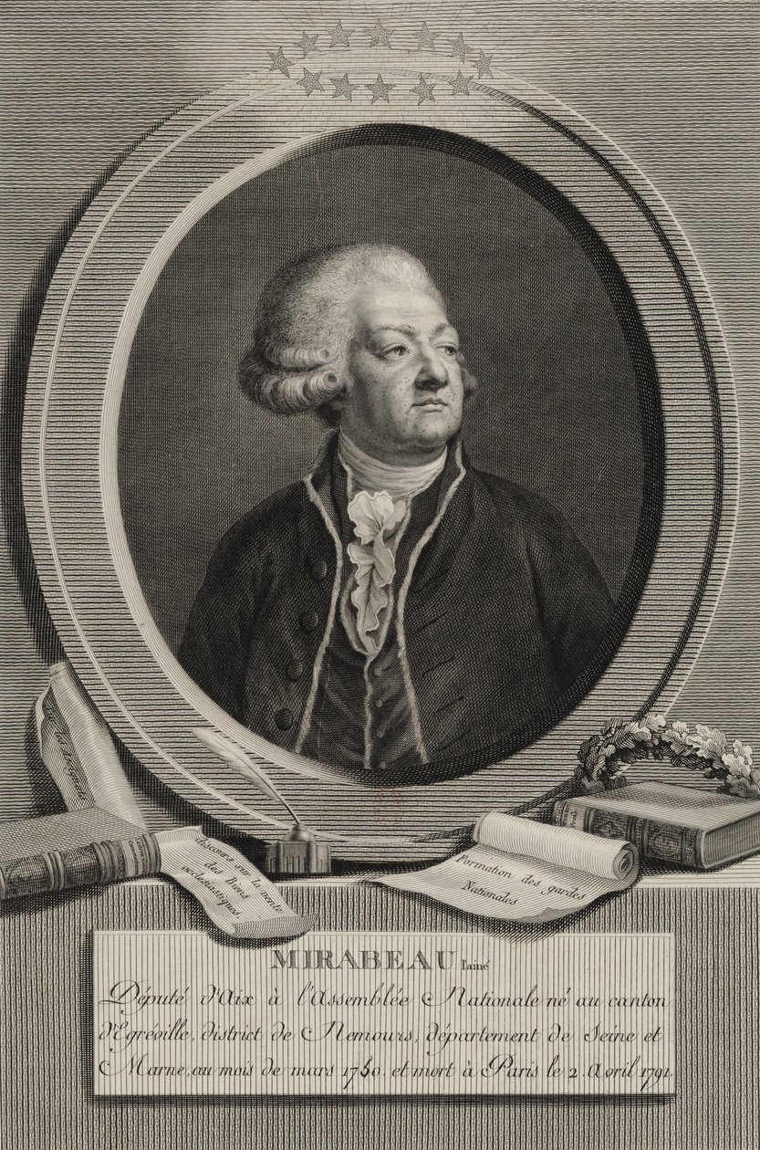 Portræt af Honoré-Gabriel Riqueti, greve af Mirabeau af Pierre Audouin