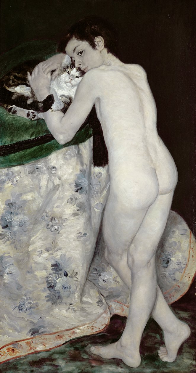 En dreng med en kat, 1868 af Pierre Auguste Renoir