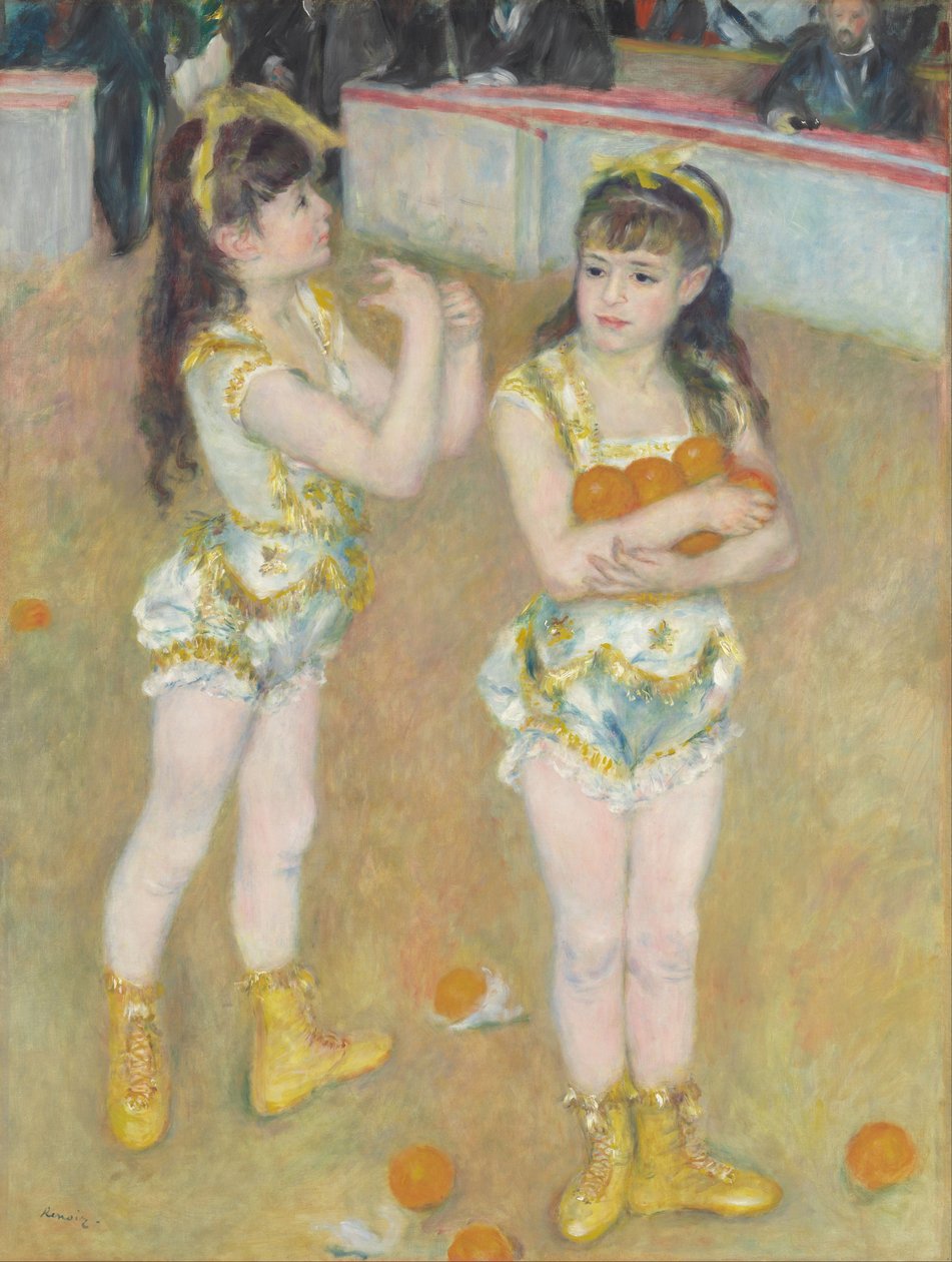 Akrobater på Cirque Fernando (Francisca og Angelina Wartenberg) af Pierre Auguste Renoir