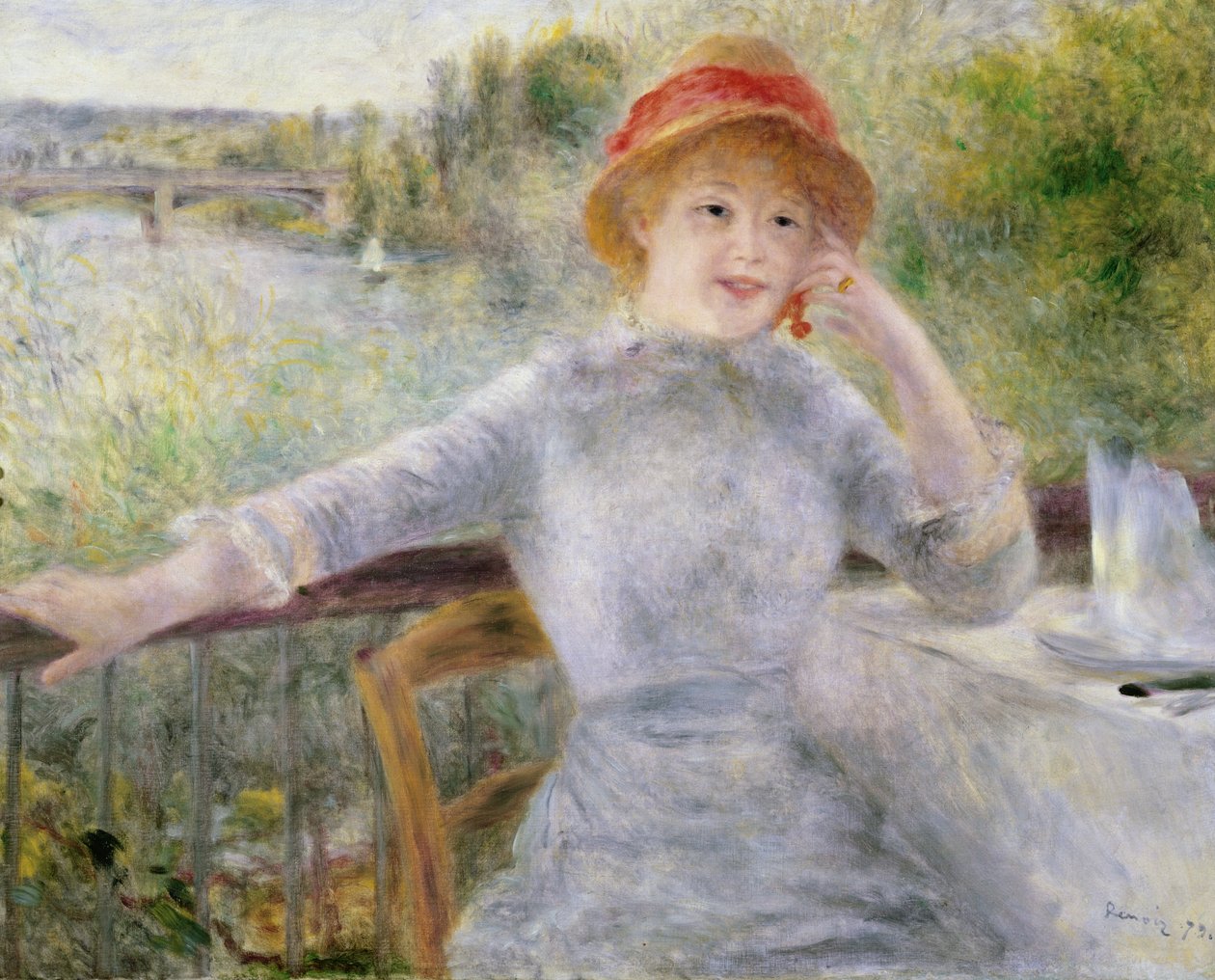 Alphonsine Fournaise (1845-1937) på The Grenouillere, 1879 af Pierre Auguste Renoir