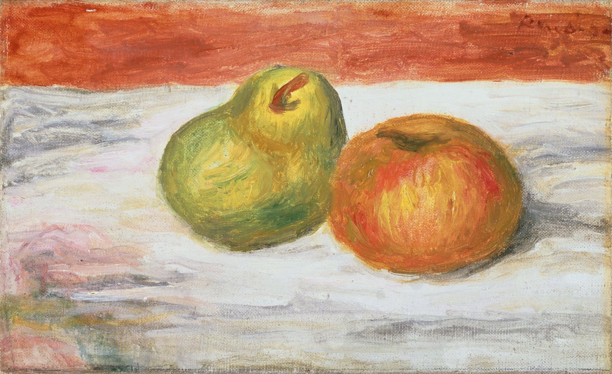 Æble og pære, 1909-11 af Pierre Auguste Renoir
