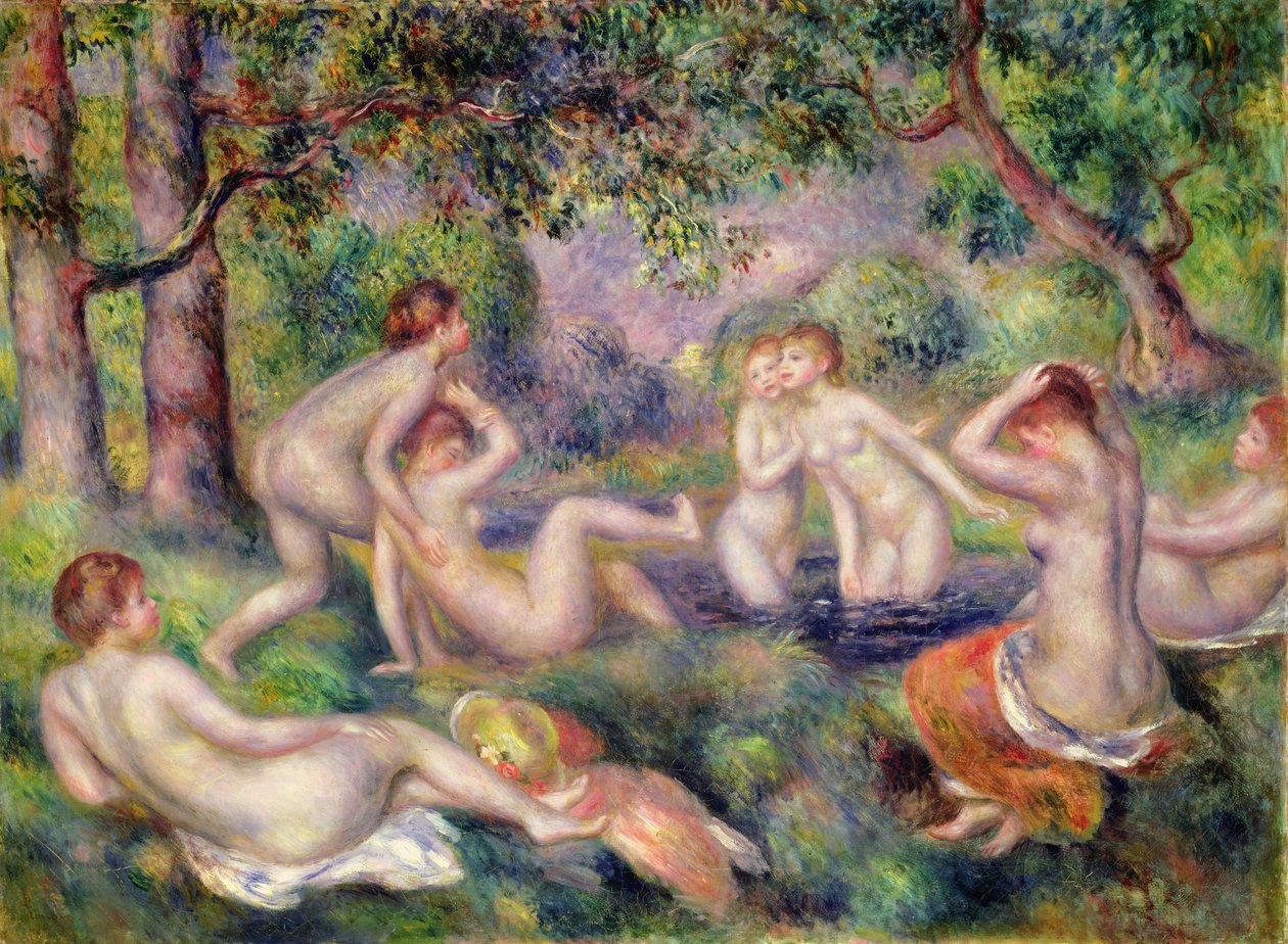 Badende i skoven, c.1897 af Pierre Auguste Renoir