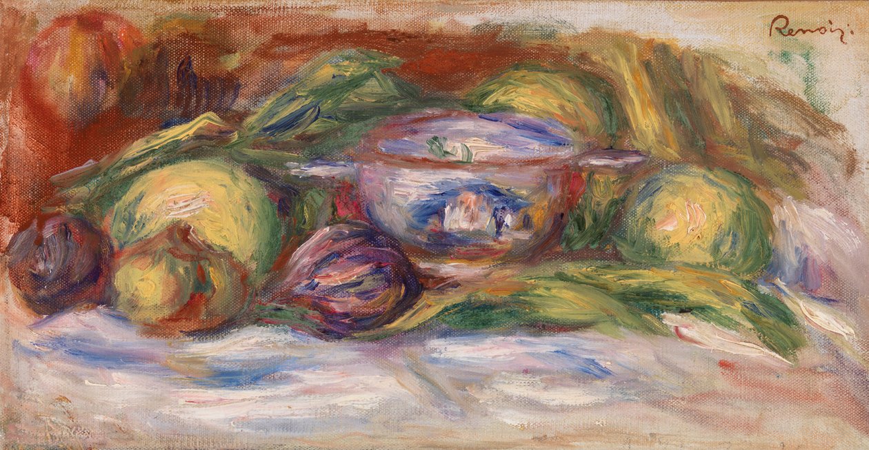 Skål, figner og æbler af Pierre Auguste Renoir