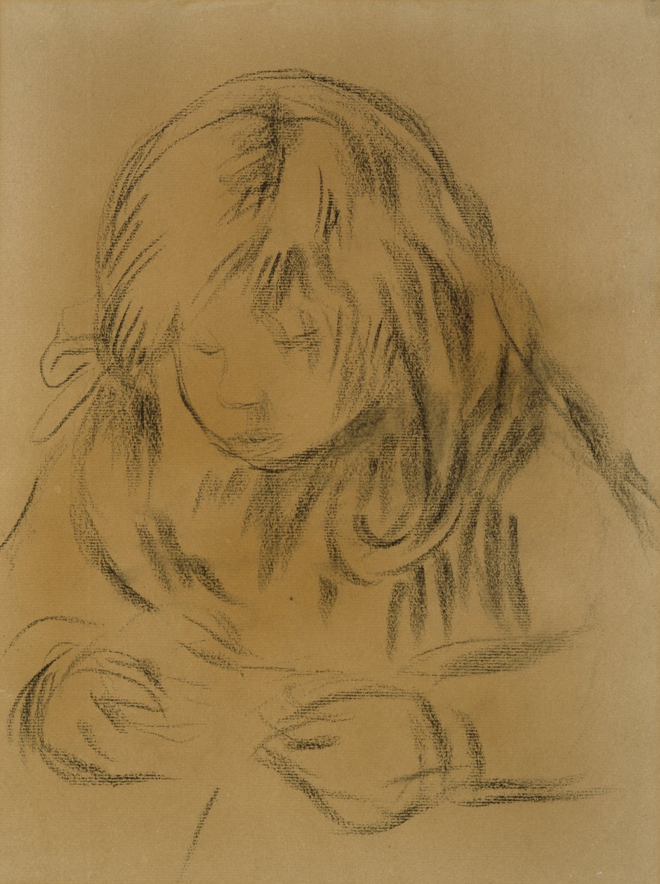 Børnesyning, 1906 (kul på vævet papir) af Pierre Auguste Renoir