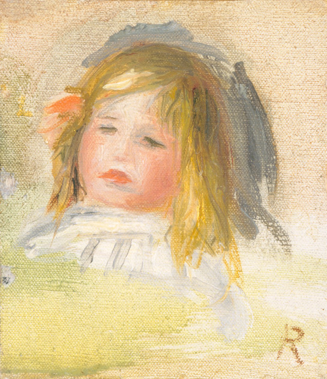 Barn med blond hår, 1895-1900 af Pierre Auguste Renoir