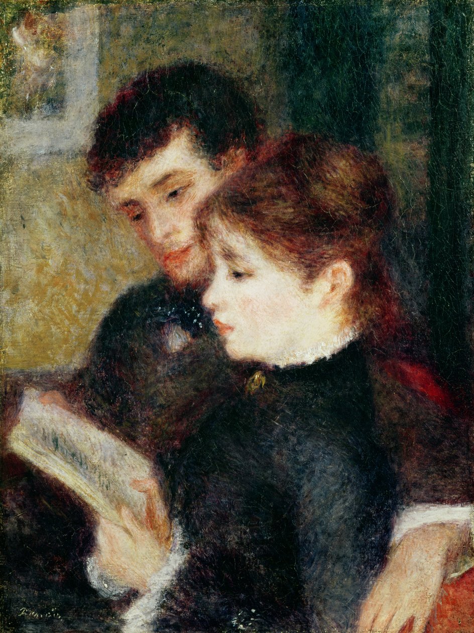 Parlæsning (Edmond Renoir og Marguerite Legrand) af Pierre Auguste Renoir