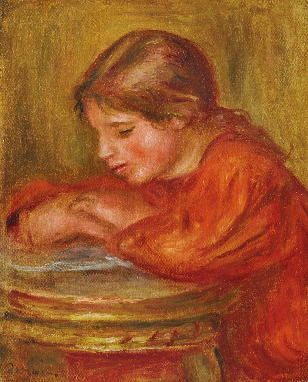 Lille pige læser af Pierre Auguste Renoir