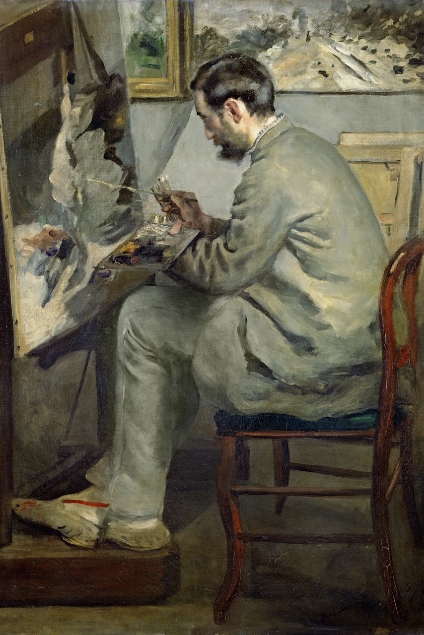 Frederic Bazille ved sit staffeli, 1867 af Pierre Auguste Renoir