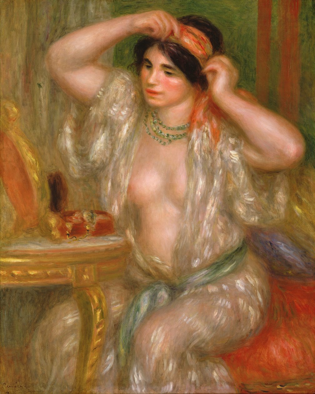 Gabrielle ved spejlet, 1910 af Pierre Auguste Renoir