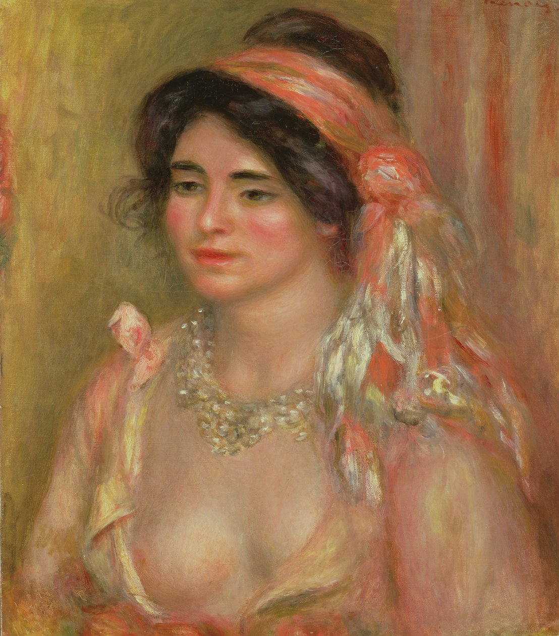 Gabrielle i algerisk hovedbeklædning, 1911 af Pierre Auguste Renoir