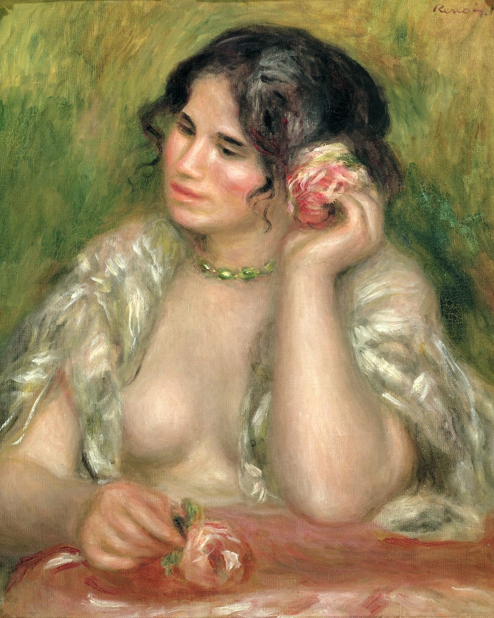 Gabrielle med en rose, 1911 af Pierre Auguste Renoir