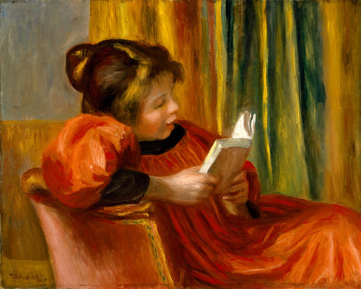 Pigelæsning, c.1890 af Pierre Auguste Renoir