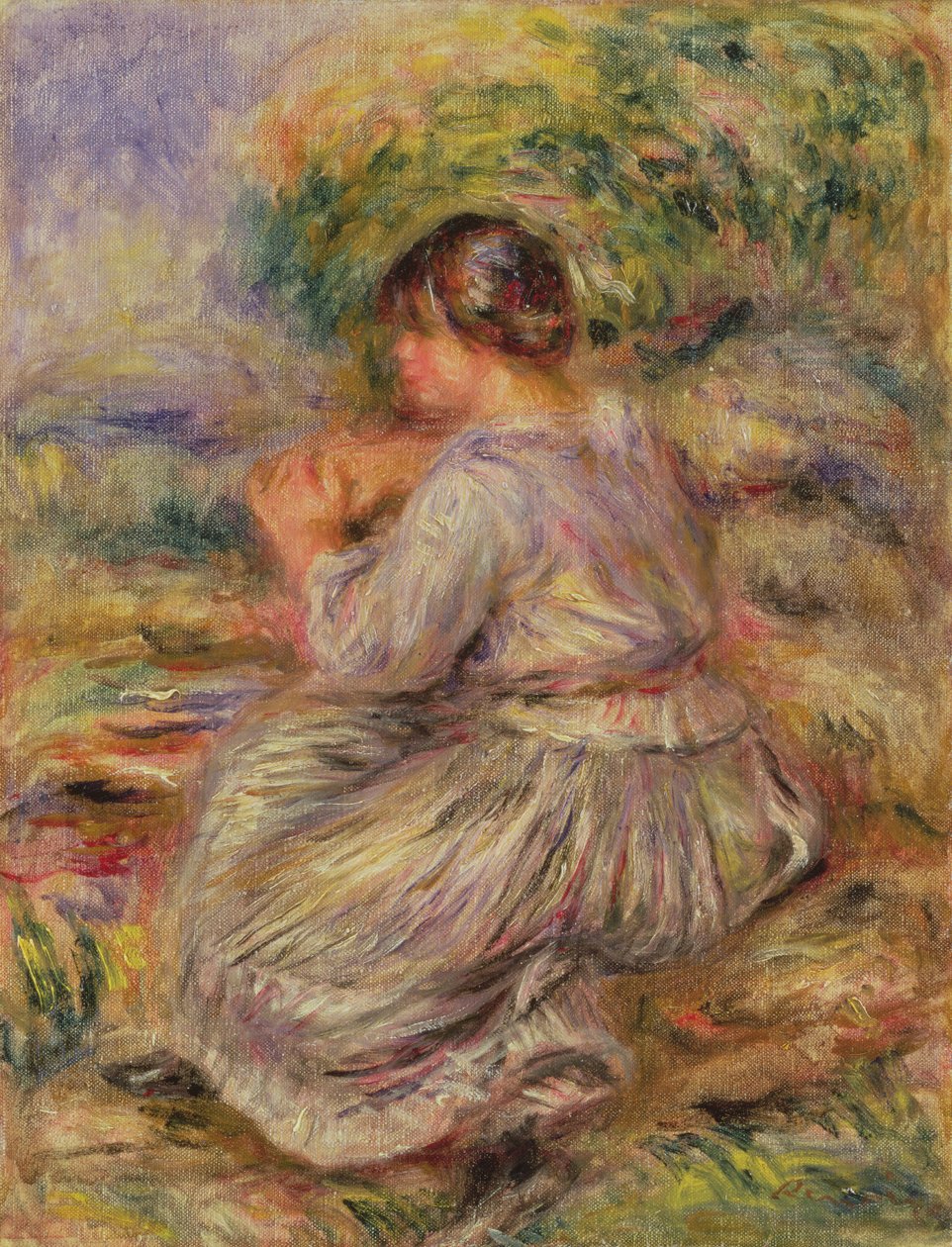 Pige i Landskab, ca. 1914 af Pierre Auguste Renoir