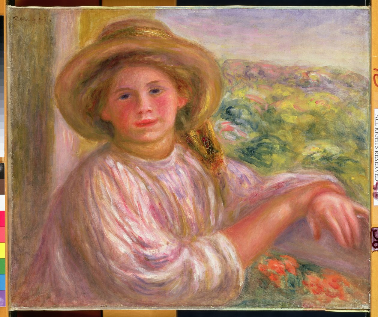 Pige på en balkon i Cagnes, 1911 af Pierre Auguste Renoir