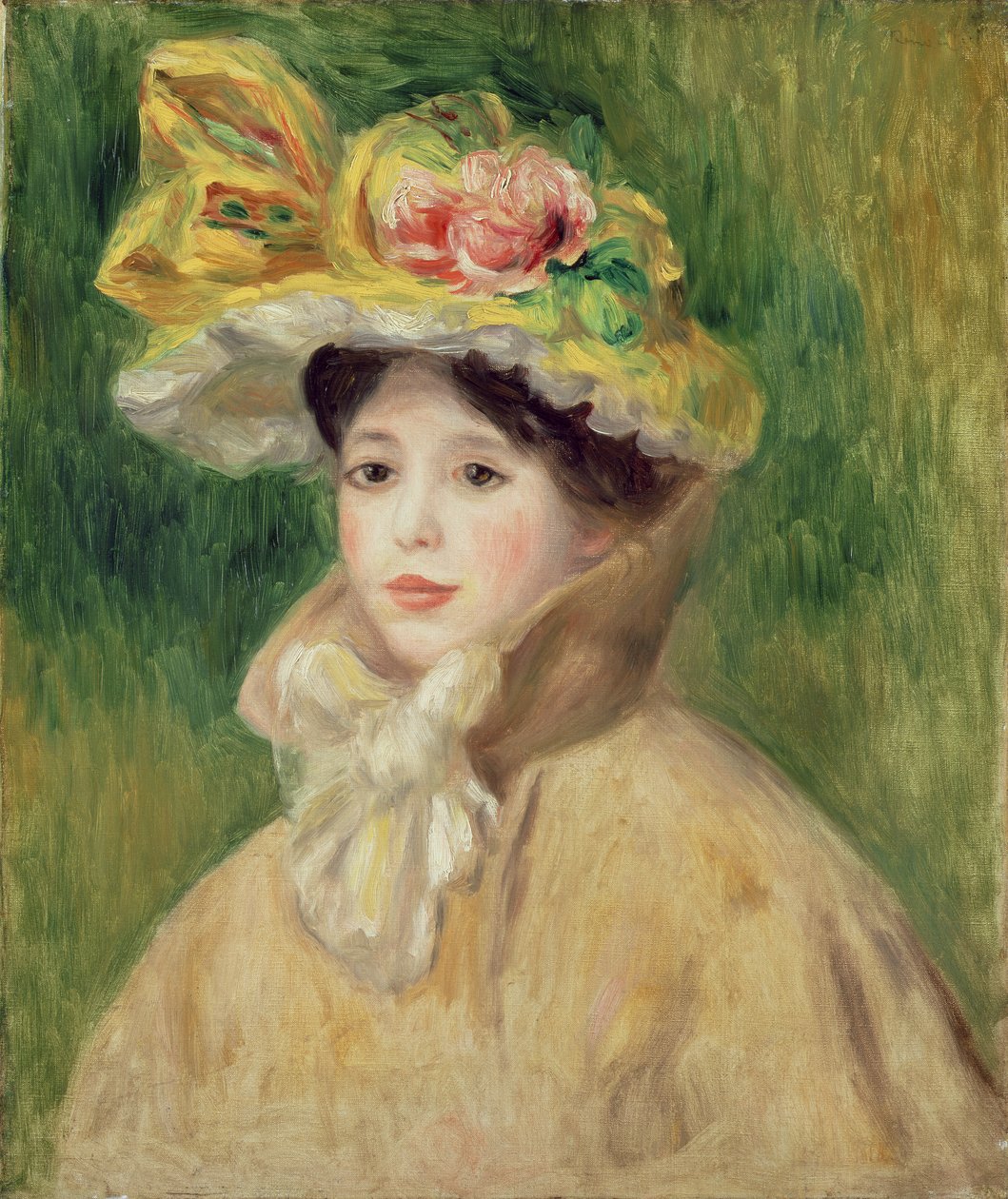 Pige med gul kappe, 1901 af Pierre Auguste Renoir
