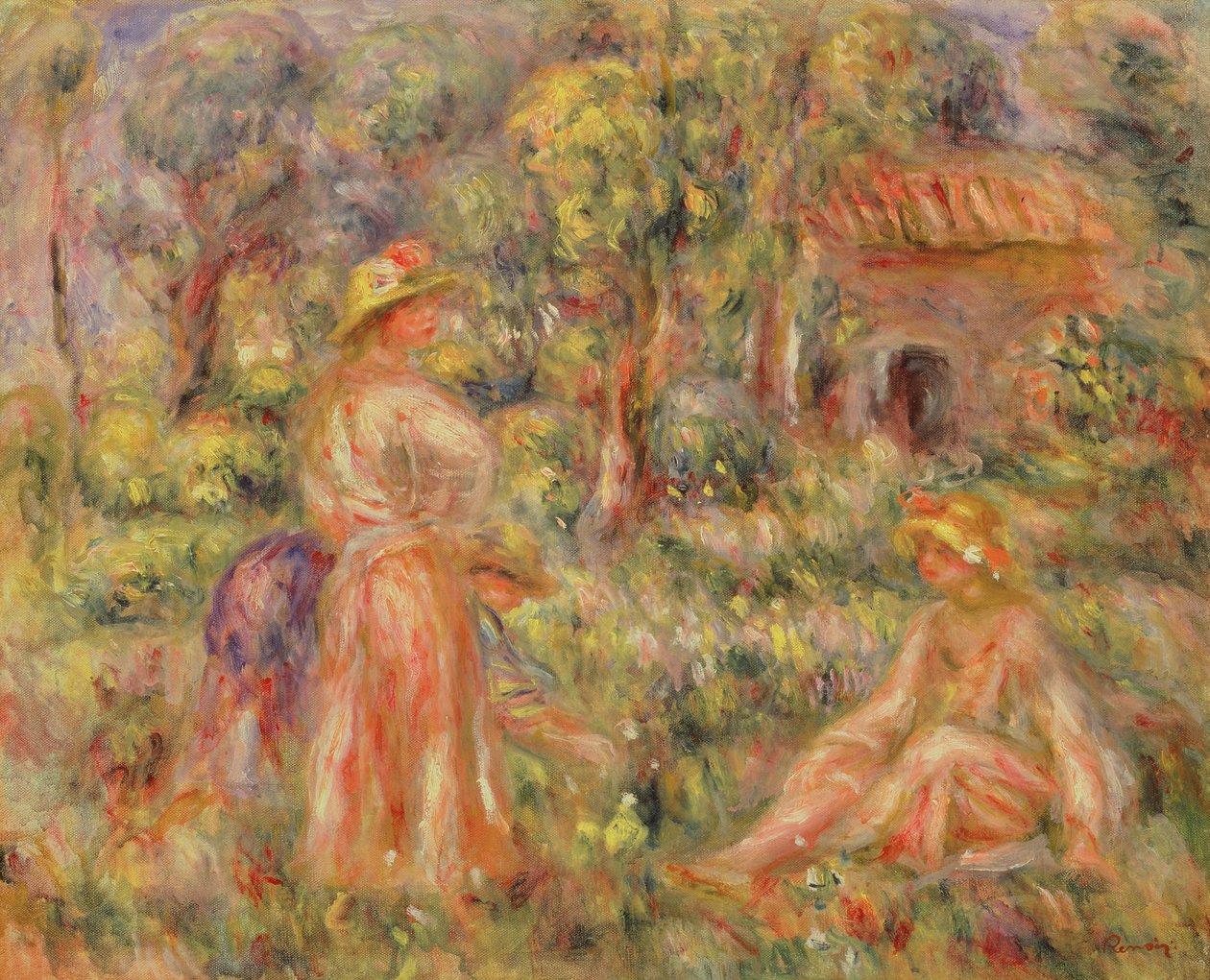 Piger i en have, 1918 af Pierre Auguste Renoir