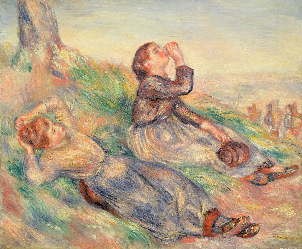 Druesamlere hviler, 1884 af Pierre Auguste Renoir