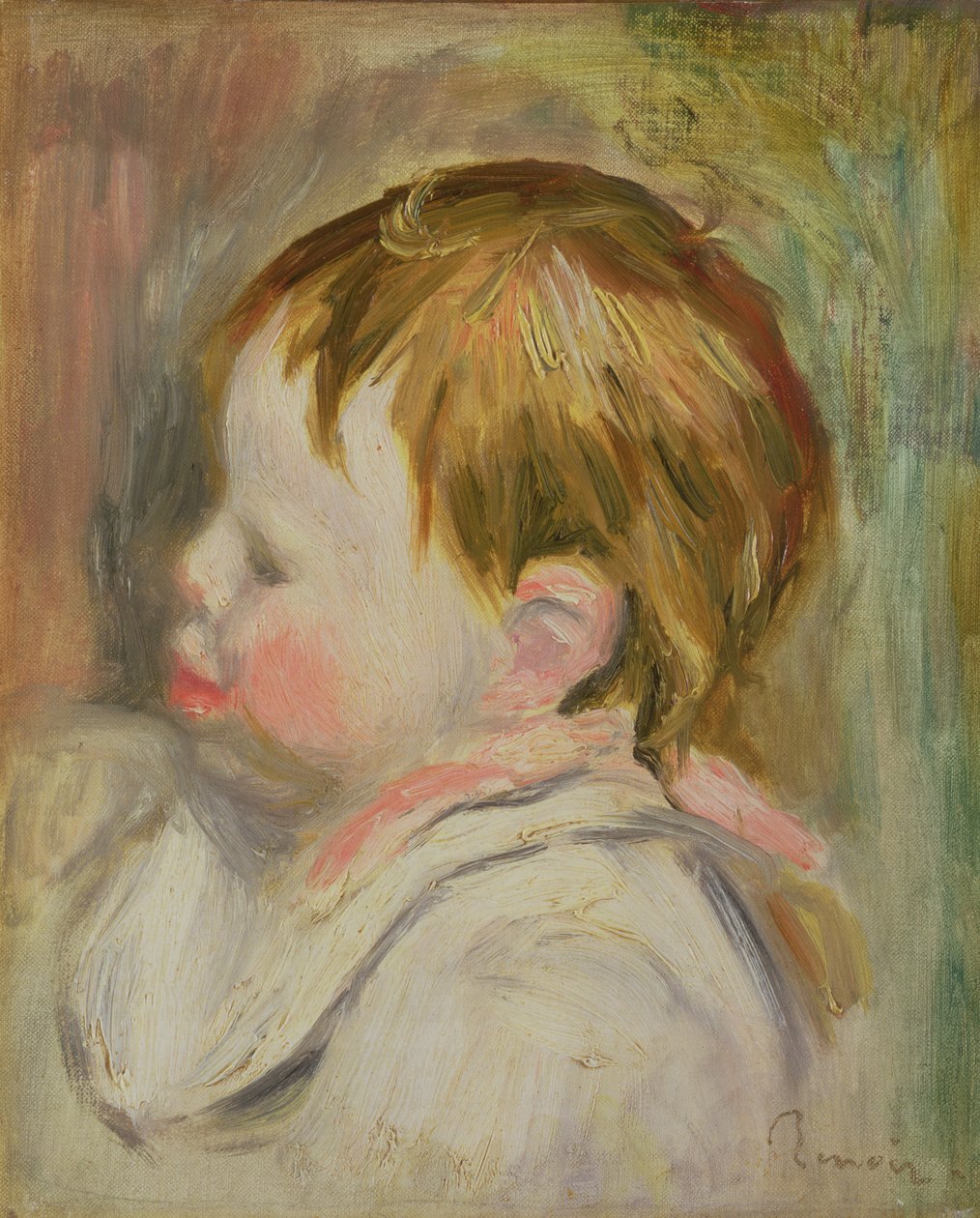 Hovedet af en baby af Pierre Auguste Renoir